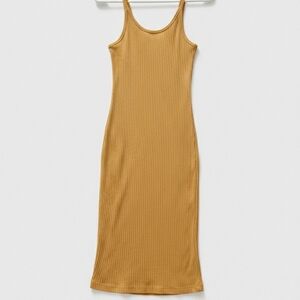 Mustard Ribbed Bodycon Small Dress